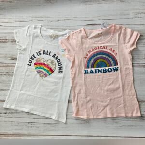 Vigoss Sequin Rainbow Tee Shirts sz 14/16